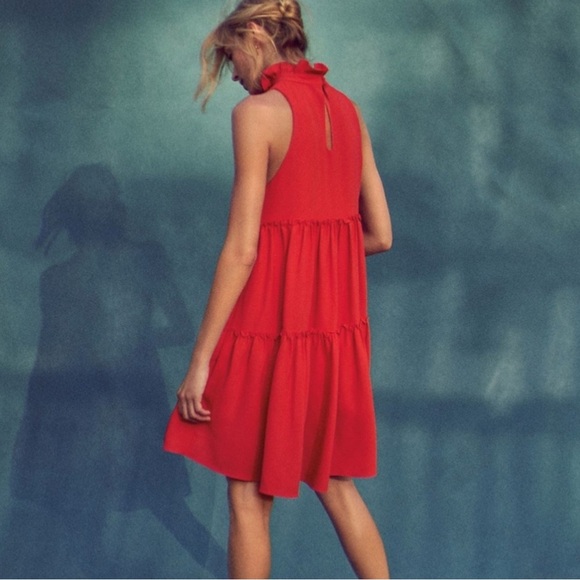 Anthropologie Elliat Ruffled Turtleneck Swing Dress - Picture 2 of 5